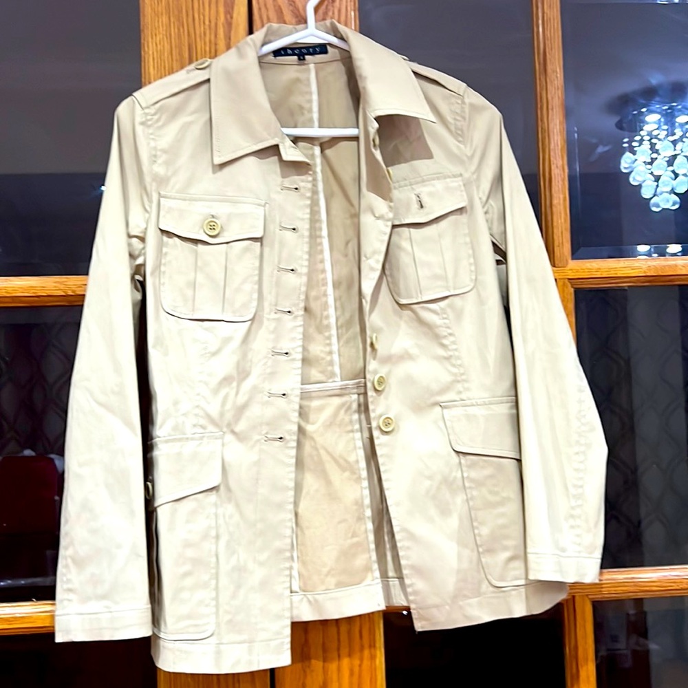 Theory women jacket, Tan size 2